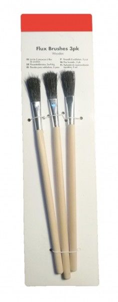 Flux Brush Wooden Handle 3 Pce 25 Pce Bristle Wood Length 195mm 25mm*12 Mm Applying Flux Or Glue On To Joint And Threads