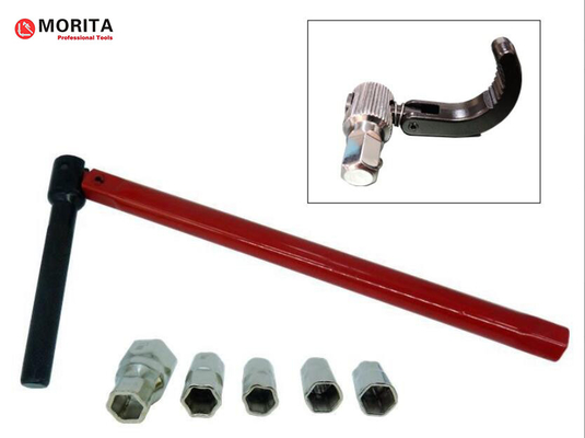 pipe wrench Basin Wrench 260mm For Basin Nut Alternative heads 9,10, 11, 14 Mm Opening Capacity 15mm To 32mm red