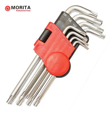 Plastic Holder Torx End Allen Key Kit 9 Pce CR-V Steel  Screwdriver and Socket set A Tamper Proof Torx