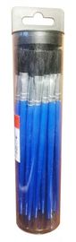 Plastic Tube With Hanger Flux Brushes Bulk With Blue Plastic Handle 25 Pcs