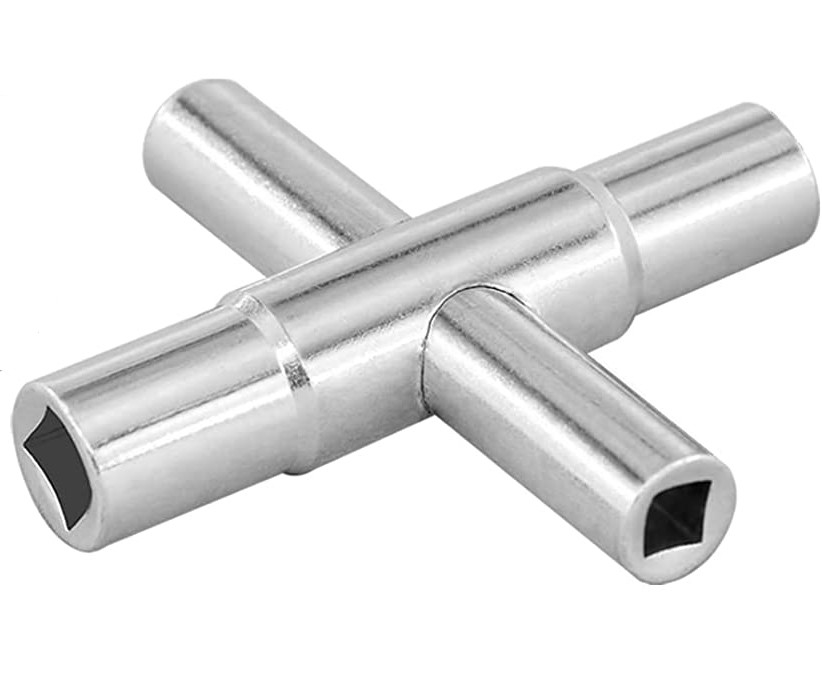 Plumbing tools 4 Way Sillcock Key 4 Wrench Sizes-1/4”,9/32”,5/16”,11/32” (1 Pack) Stainless Steel