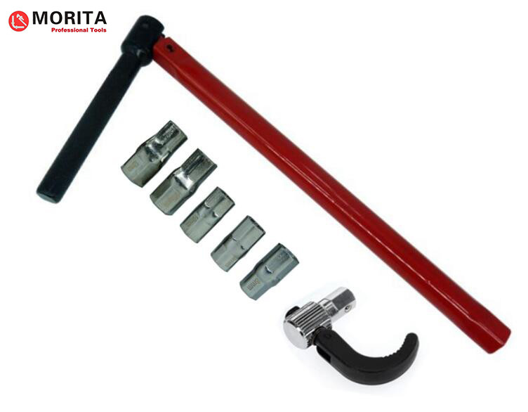 Basin Wrench 260mm For Basin Nut Alternative heads 9,10, 11, 14 Mm Opening Capacity 15mm To 32mm red