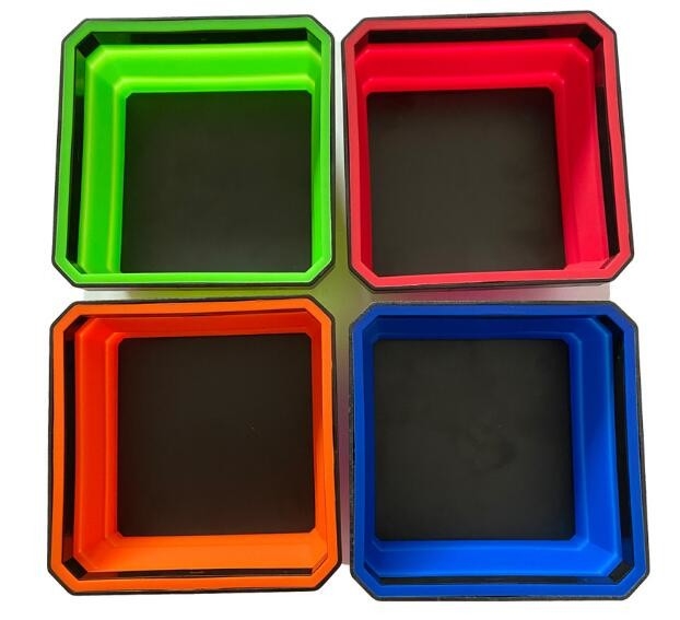 Collapsible Silicone Rubber Magnetic Bowl 120*120*50mm 4 Color Available Holds Bolts, Nuts, Screws And Parts