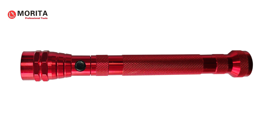 Telescopic Magnetic Flashlight With 3 LED Lamps 360-Degree Adjustable Soft Neck Magnet On Both Ends Red Lighting Picking