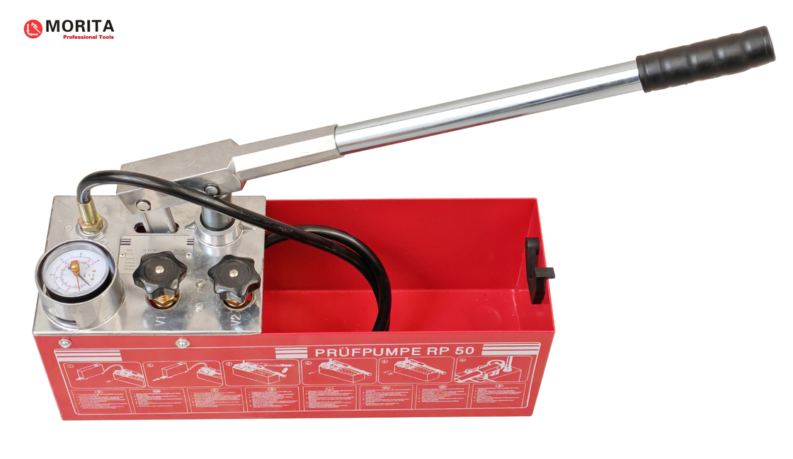 Hand  Hydraulic Test Pump 5Mpa 12L Plumbing tools Brass & Steel & Al Alloy Pressurizing Water Pipe And Testing Leakage