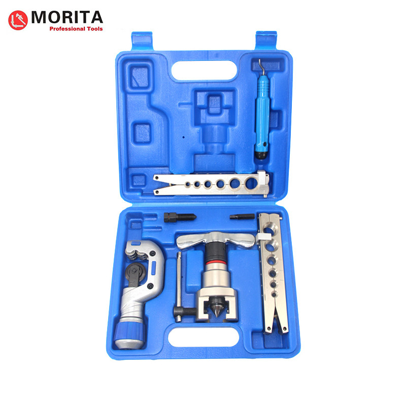 Dual Purpose Eccentric Flaring Tools Kit With Pipe Cutter 4-32mm And Deburring Tool In A Plastic Case Al Alloy