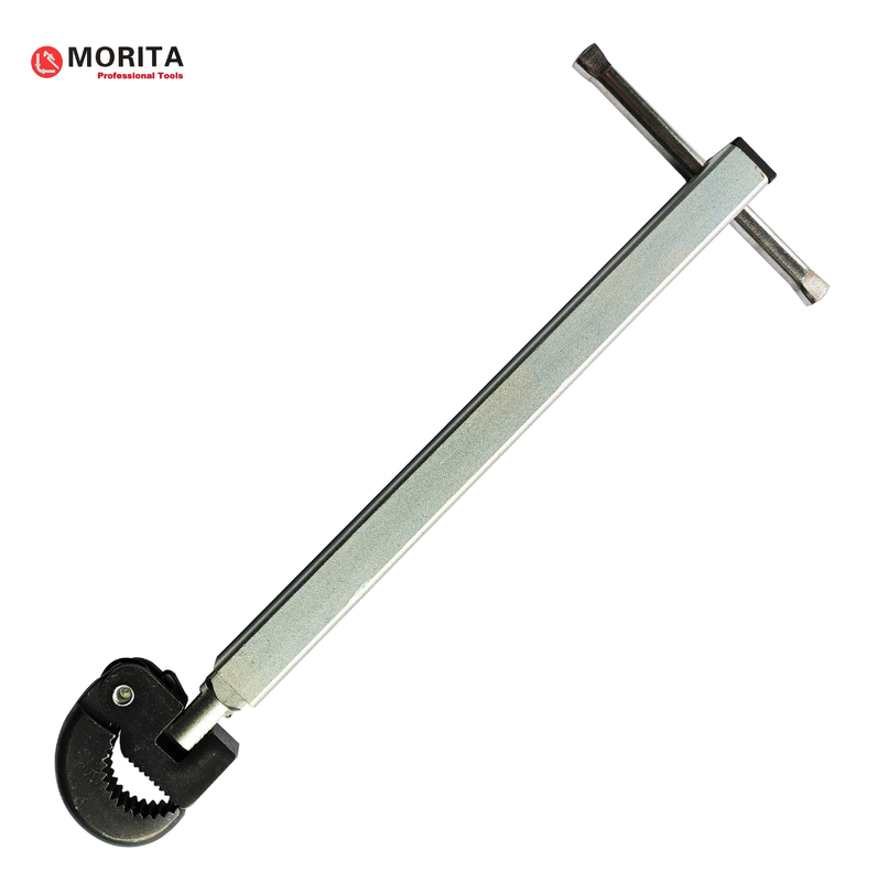 Telescopic Basin Wrench Carbon Steel Shaft Alloy Steel Jaw 11-17&quot; One-Handed Operation In Hard-To-Reach Space