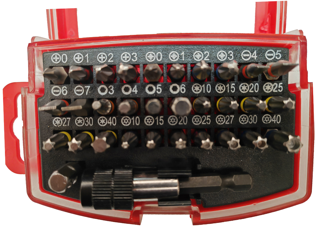 screwdriver and  socket  set 32 pce S2/CR-V steel S2 material is ideal for powered drills and impact drivers