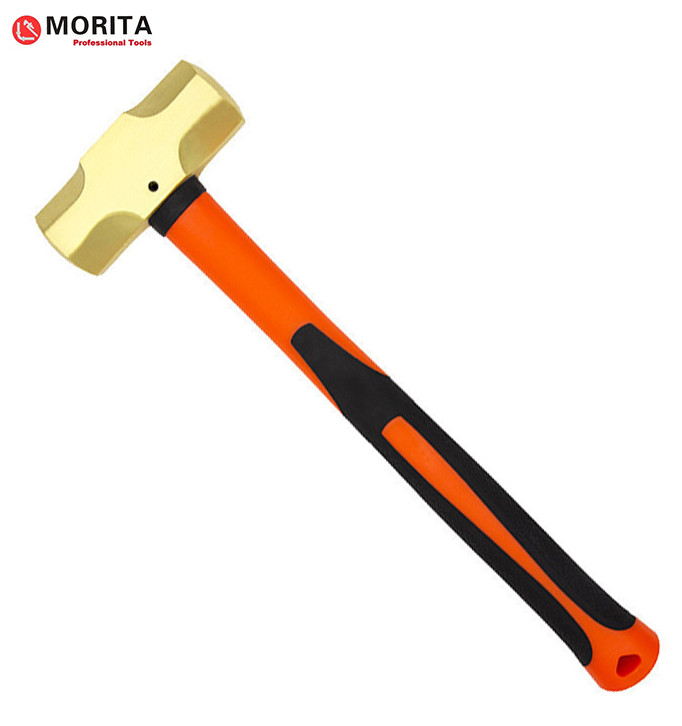 Non sparking tools Brass sledge hammer with fiberglass handle, Non-Magnetic, Die-Forge, Corrosion Resistant,