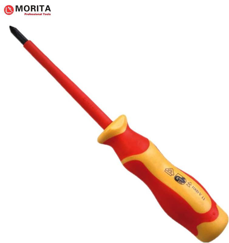 Insulated hand tools Screwdriver VDE Slotted Phillips Pozi Tip Chrome Vanadium Steel 1000 V AC High Hardness With Magnet