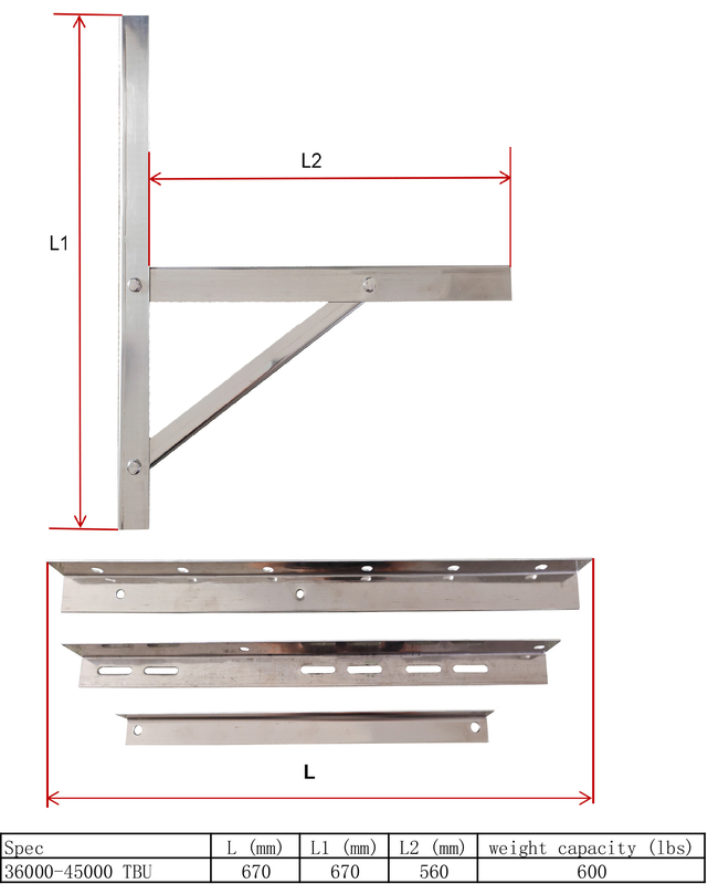 Split Air Conditioner Mounting Bracket Heavy Duty Wall Mounting Universal AC Bracket With Hardware